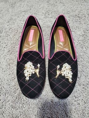 Issac Mizrahi New York Pearl Poodle Embellished Loafers Size 8